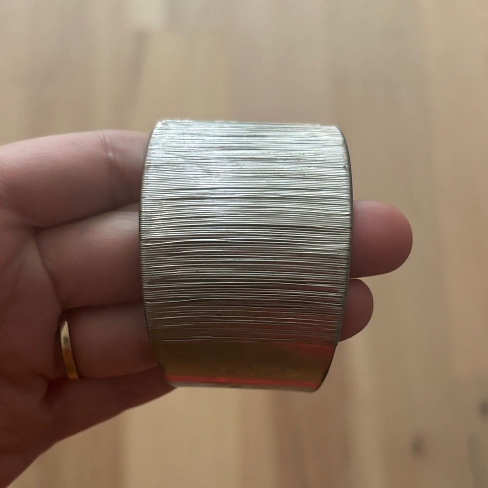 Silver Textured Cuff Bracelet